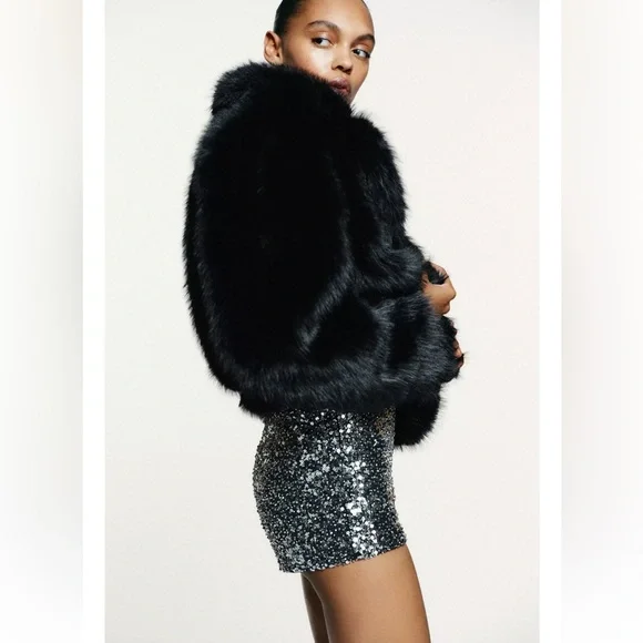 Zara SEQUIN MINI SHORTS - Picture 12 of 14